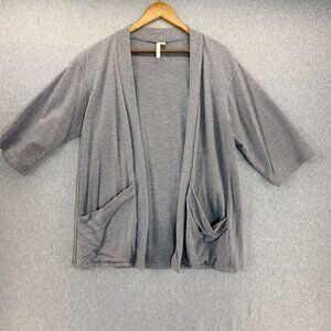 J. Jill Pure Jill Womens Medium Gray Open Front Cardigan Pockets 3/4 Sleeve Soft